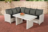 Clp Bermeo Lounge Dining Set - Poly rotan - kleur van 5 mm rotan wit overtrek antraciet