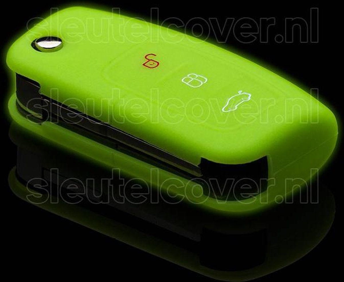 Autosleutel Hoesje geschikt voor Ford - SleutelCover - Silicone Autosleutel Cover - Sleutelhoesje Glow in the dark / Lichtgevend op Prijzenvolger.com