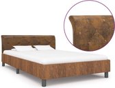 Bedframe kunstsuéde bruin 120x200 cm