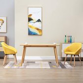 Eetkamerstoelen 2 st stof geel