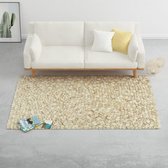 Tapijt kiezel 120x170 cm wolvilt beige/grijs/bruin/chocolade