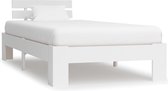 Bedframe massief grenenhout wit 100x200 cm