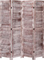 Kamerscherm met 4 panelen 140x165 cm hout bruin