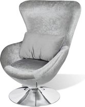 Fauteuil eivormig zilver