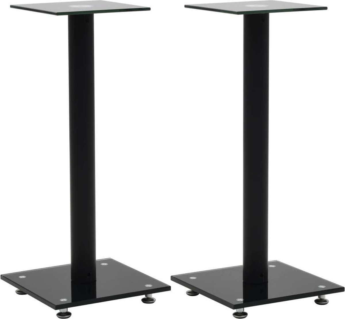 Speakerstandaarden zuil-ontwerp gehard glas zwart 2 st Speakerstandaarden zuil-ontwerp gehard glas zwart 2 st