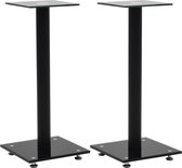 Speakerstandaarden zuil-ontwerp gehard glas zwart 2 st