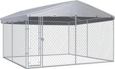 Hondenkennel voor buiten met dak 3,8x3,8x2,4 m