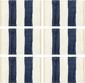 Placemats 6 st chindi gestreept 30x45 cm blauw en wit