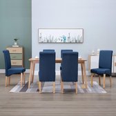 Eetkamerstoelen 6 st stof blauw