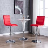 Barstoelen 2 st kunstleer rood
