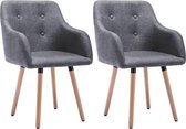 Eetkamerstoelen 2 st stof lichtgrijs