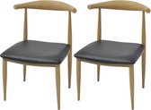 Eetkamerstoelen 2 st kunstleer zwart