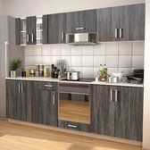 Keukenkastenset met afzuigkap 8-delig wengé look