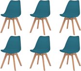 Eetkamerstoelen 6 st kunstleer turquoise