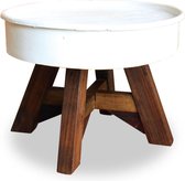 Salontafel 60x45 cm massief gerecycled hout wit