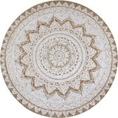 Tapijt met print rond 150 cm gevlochten jute