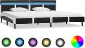 Bedframe met LED kunstleer grijs 180x200 cm