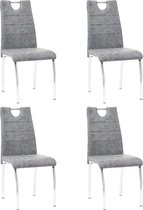 Eetkamerstoelen 4 st kunstleer grijs