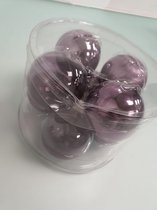 kerstballen paars 8 st.