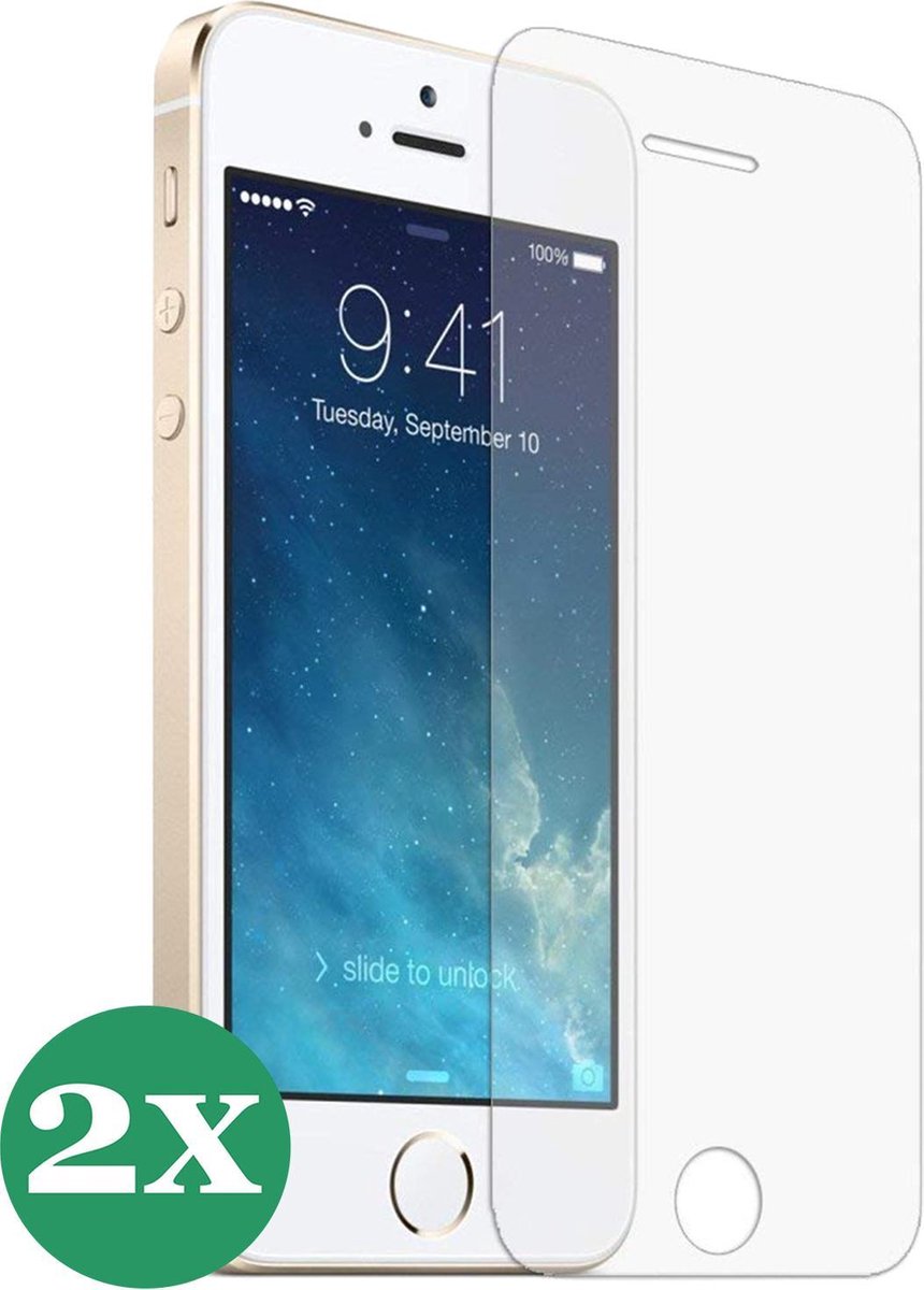 Screenprotector geschikt voor iPhone SE / 5s / 5c / 5 - Screen Protector Glas - 2 Stuks