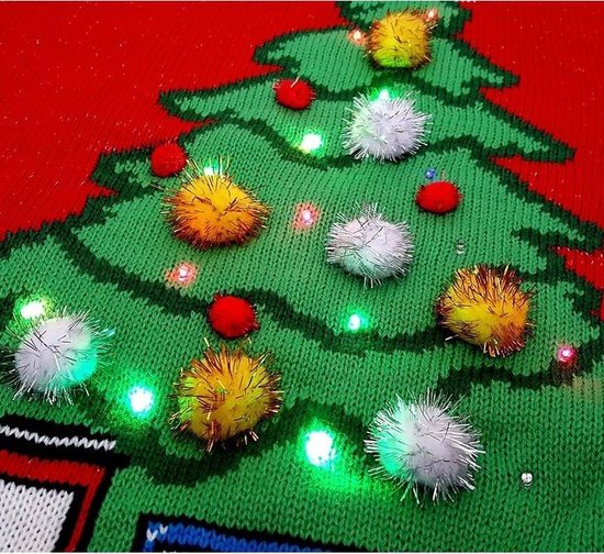 Kersttrui met licht Tree and Train mannen bol.com