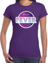 Disco fever feest t-shirt paars voor dames XL