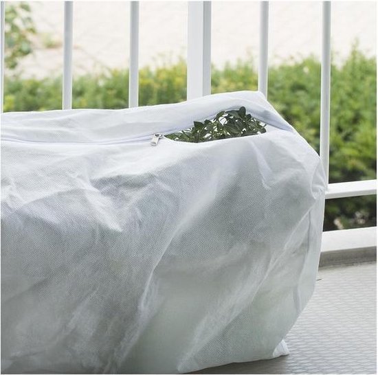 6x Boîte de balcon cache-plantes avec fermeture éclair blanc H35 x 85 x 25  cm 70 g /