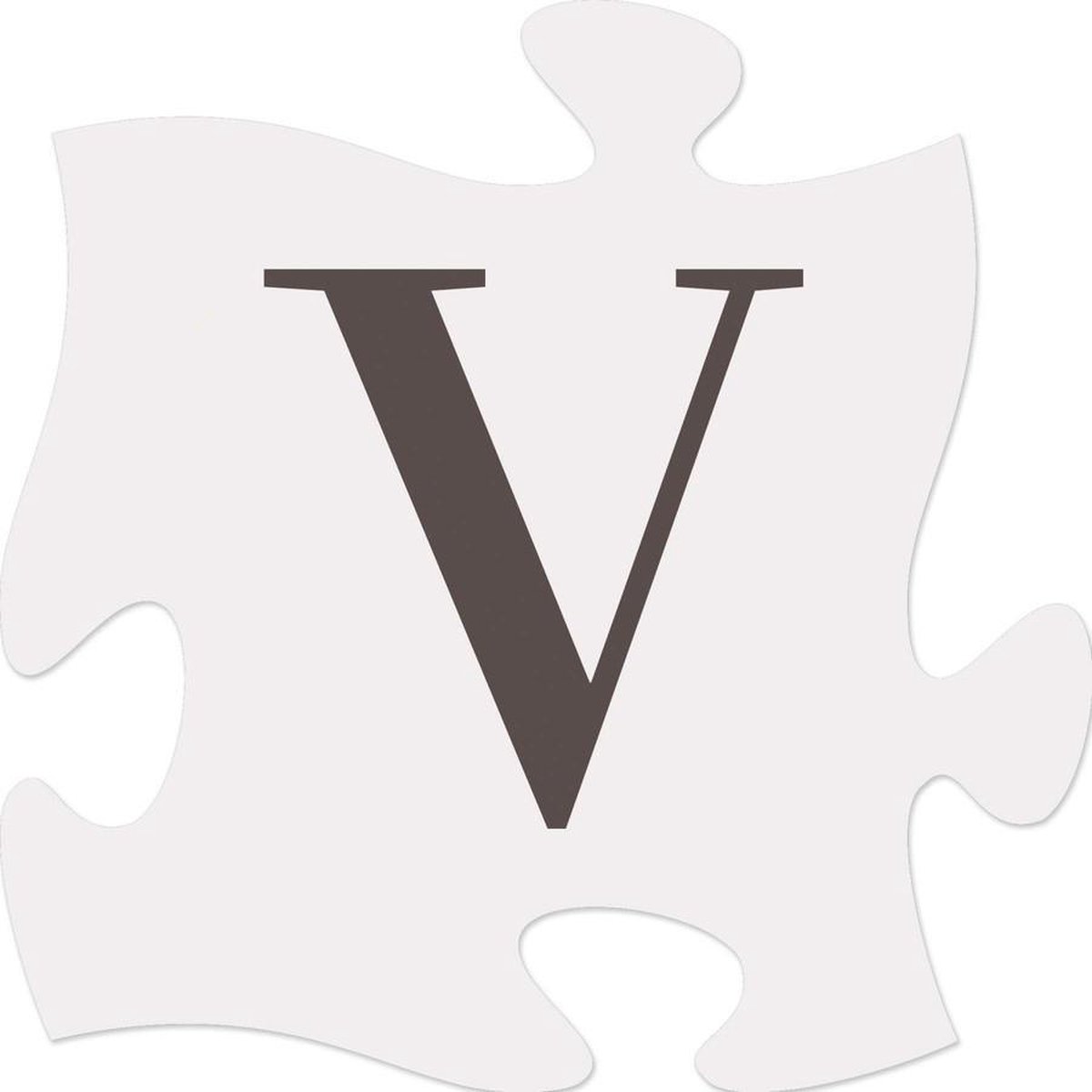 Puzzelstuk 15cm Letter V