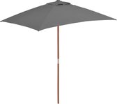 Tuinparasol met houten paal 150x200 cm antraciet