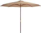 Tuinparasol met houten paal 350 cm taupe