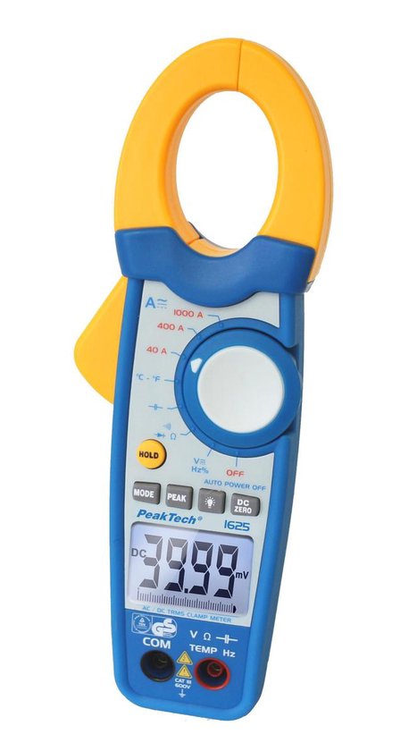 PeakTech P 1635 Current clamp, crawl current clamp and leakage current clamp, with 1 mA resolution and NCV
