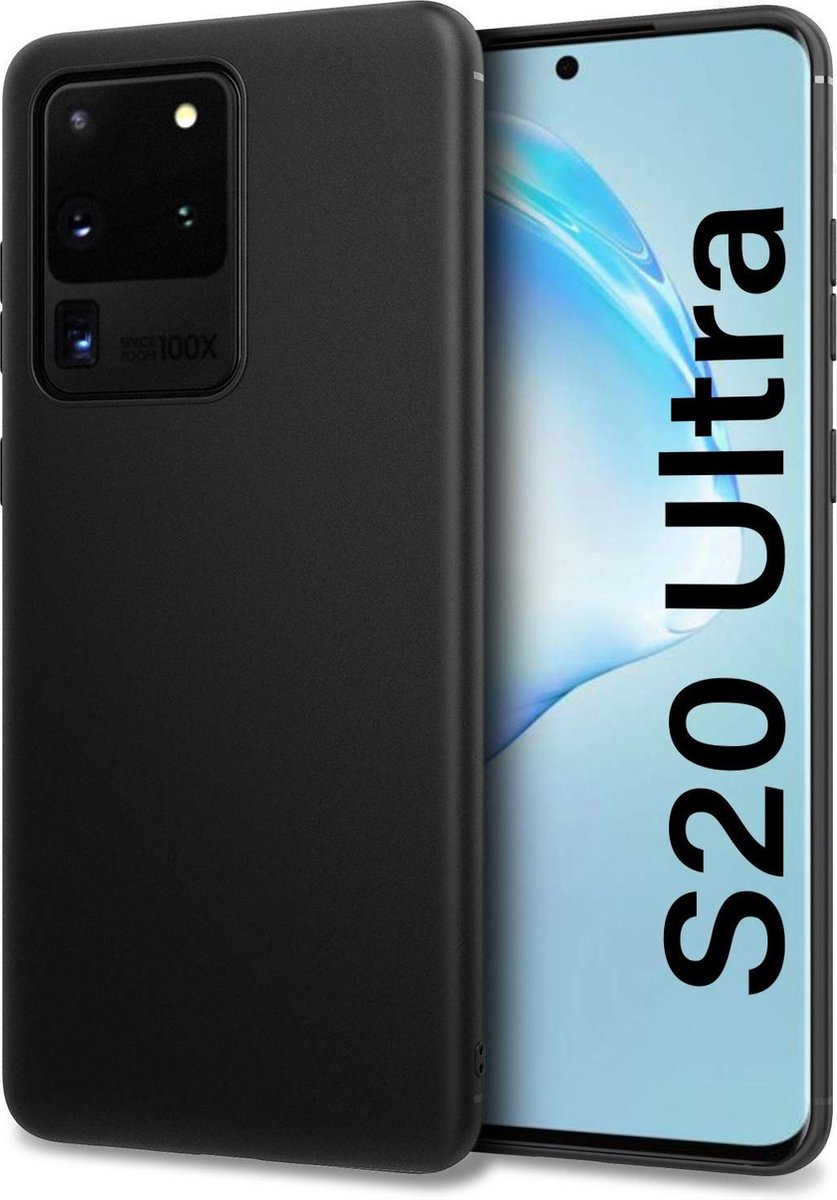 HB Hoesje Geschikt voor Samsung Galaxy S20 Ultra - Siliconen Back Cover - Zwart