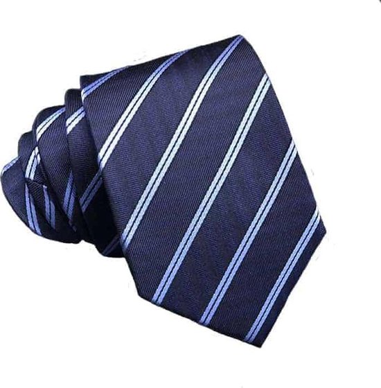stropdassen - stropdas heren ThannaPhum Zwarte zijden stropdas met blauwe streep | bol.com