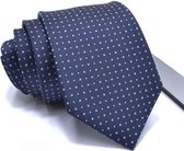 Zijden stropdassen - stropdas heren - ThannaPhum Donkerblauwe zijden stropdas met kleine motiefjes