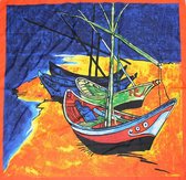 ThannaPhum kunst design sjaal 85 x 85 sailing boats