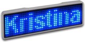 Sertronics LED naamplaatje 9.3x3cm zilveren rand - LED Kleur - Blauw