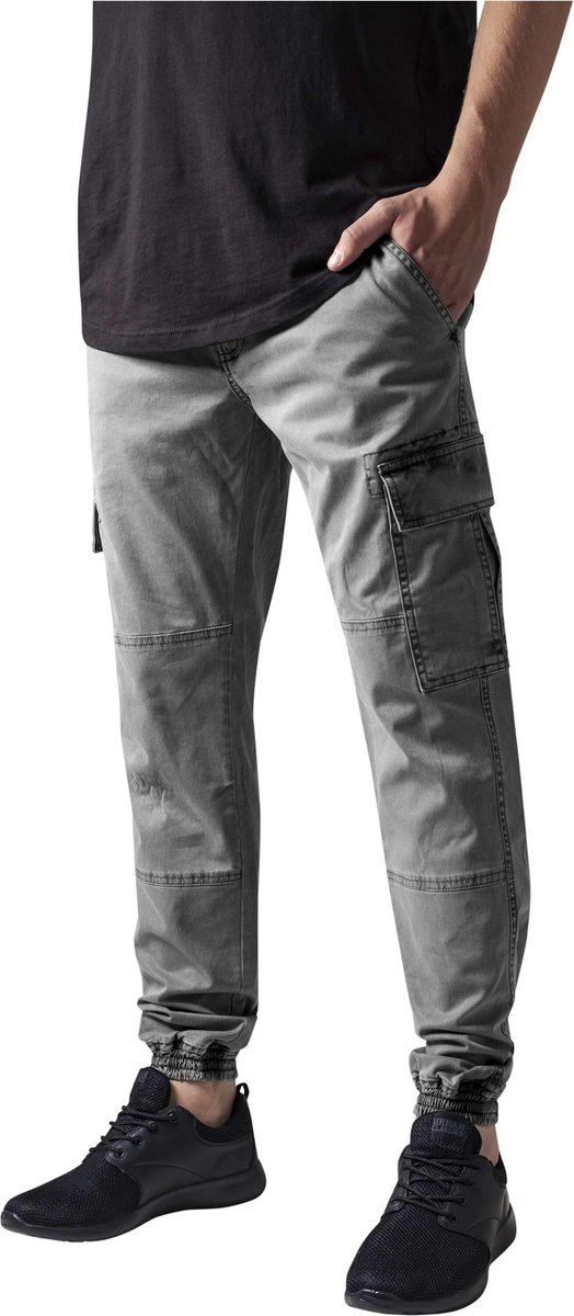 Urban Classics Washed Cargo Twill Jogging Heren Cargobroeken – W30L32 Grijs
