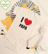 Rompercity - Design Romper I LOVE PAPA / Biologisch Katoen / Geboorte Cadeau / Maat 50-56