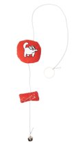 Simons cat cat toy, round 6x6x2cm, red