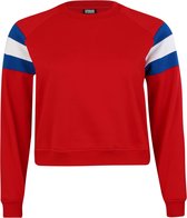 Urban Classics Sweater/trui -2XL- Sleeve Stripe Crew Rood/Blauw