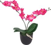 Kunst orchidee plant met pot 30 cm rood
