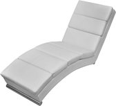 Chaise longue kunstleer wit