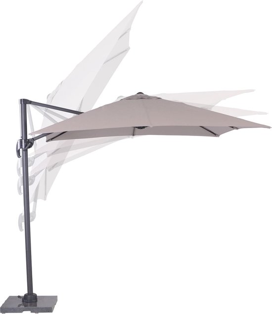 ACAZA® Kantelbare Zweefparasol 250x250 Cm - Sterke Zweef Parasol Duurzame Parasol 360 Draaibaar Uv Werend Doek Aluminium Frame Donker Grijs Aanbieding