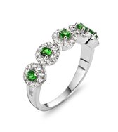 Velini Jewels -R6230GR-64 -Ring -925 Zilver gerodineerd -Gekleurde Cubic Zirkonia