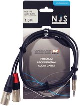 3,5 mm Stereo Audio Jack naar 2 x XLR-Male Signaal kabel (1,5 Meter)