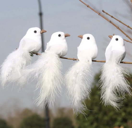 Trouwens Veronderstelling Nevelig 2 stuks nep duiven voor decoratie - Vogels - Witte duiven - Bruiloft -  Speelgoed | bol.com