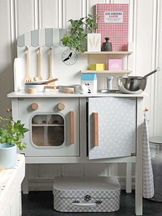 Jabadabado speelgoed houten keuken met accessoires Wit van JaBaDaBaDo — afbeelding 4