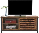 Vasagle TV meubel in industrieel design hout 110x40x45 cm | TV kast met schuifdeuren en 2 planken | Bijzetkast voor in woonkamer, slaapkamer en hal | Hoogwaardig en duurzaam materi