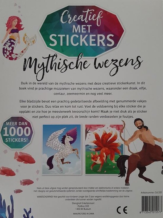 Creatief met stickers - Mythische wezens dieren - stickerboek ook voor  volwassenen | bol.com