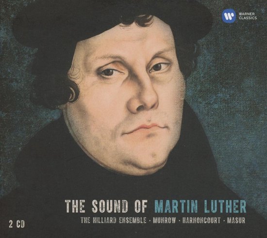 Albumhoes van 'The Sound of Martin Luther', met een schilderij van een man met een zwarte hoed en mantel.